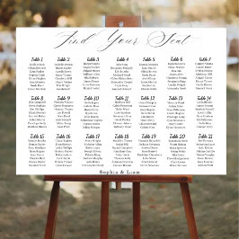 Elegantes minimalistisches Hochzeitssitzplan-Schil