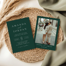 Elegantes Minimalistisches Hochzeitsszenario-Foto Einladung