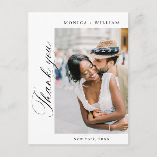Elegantes Minimalistisches Hochzeitsszenario Foto  Postkarte