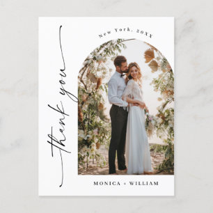 Elegantes Minimalistisches Hochzeitsszenario Foto  Postkarte