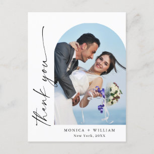 Elegantes Minimalistisches Hochzeitsszenario Foto  Postkarte