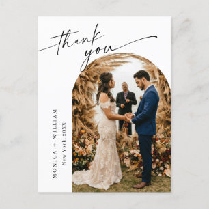 Elegantes Minimalistisches Hochzeitsszenario Foto  Postkarte