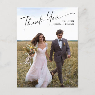 Elegantes Minimalistisches Hochzeitsszenario Foto  Postkarte