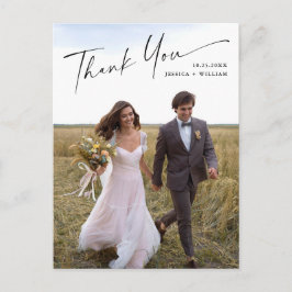 Elegantes Minimalistisches Hochzeitsszenario Foto Postkarte