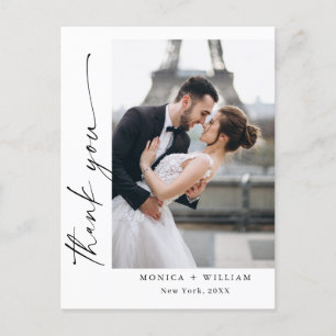 Elegantes Minimalistisches Hochzeitsszenario Foto  Postkarte