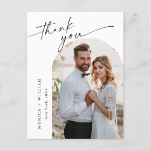 Elegantes Minimalistisches Hochzeitsszenario Foto  Postkarte