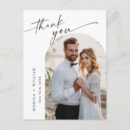 Elegantes Minimalistisches Hochzeitsszenario Foto Postkarte