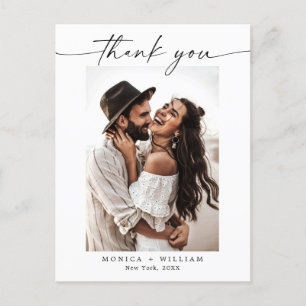 Elegantes Minimalistisches Hochzeitsszenario Foto Postkarte