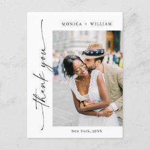 Elegantes Minimalistisches Hochzeitsszenario Foto  Postkarte