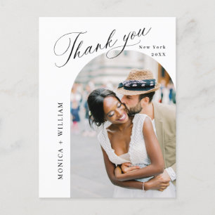 Elegantes Minimalistisches Hochzeitsszenario Foto  Postkarte