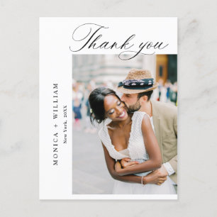 Elegantes Minimalistisches Hochzeitsszenario-Foto Postkarte