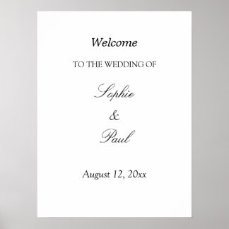 Elegantes Minimalistisches Hochzeitstipendium Poster