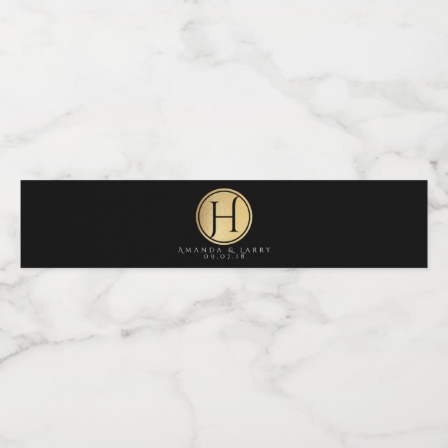 Elegantes Minimalistisches Hochzeitwasser-Flaschen (Einzelnes Label)