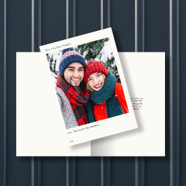 Elegantes Minimalistisches Holiday Foto Danke Kart Karte