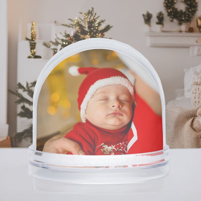 Elegantes Minimalistisches Holiday Foto Snow Globe Schneekugeln (Von Creator hochgeladen)
