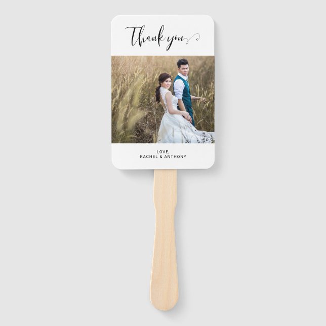 Elegantes Minimalistisches Kalligrafie-Foto Einfac Fächer (Vorderseite)