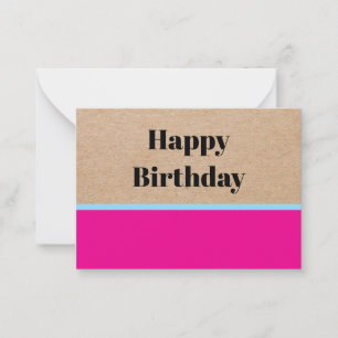 Elegantes minimalistisches Kraftpapier Froher Gebu Mitteilungskarte