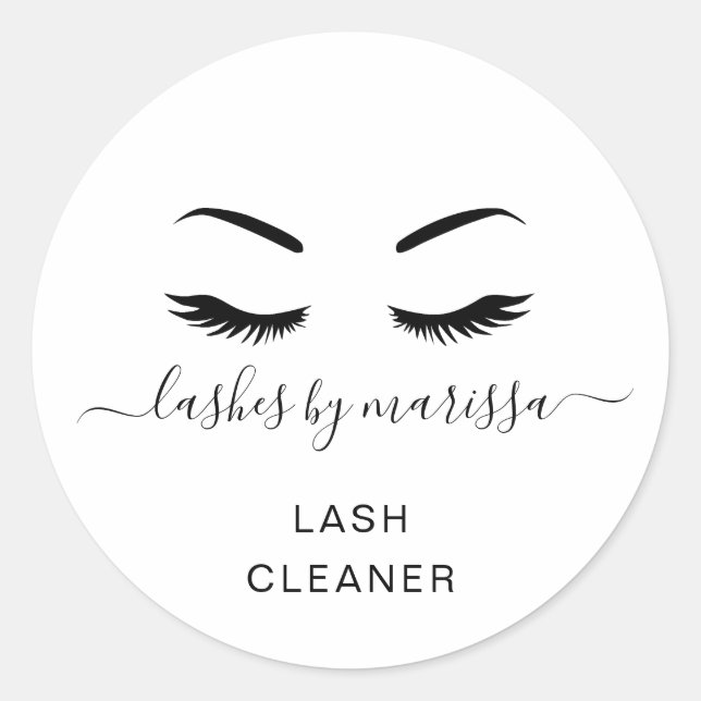Elegantes Minimalistisches Lash Cleaner Lashes Runder Aufkleber (Vorderseite)