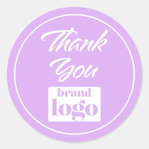 Elegantes Minimalistisches Logo Vielen Dank, Lilac Runder Aufkleber