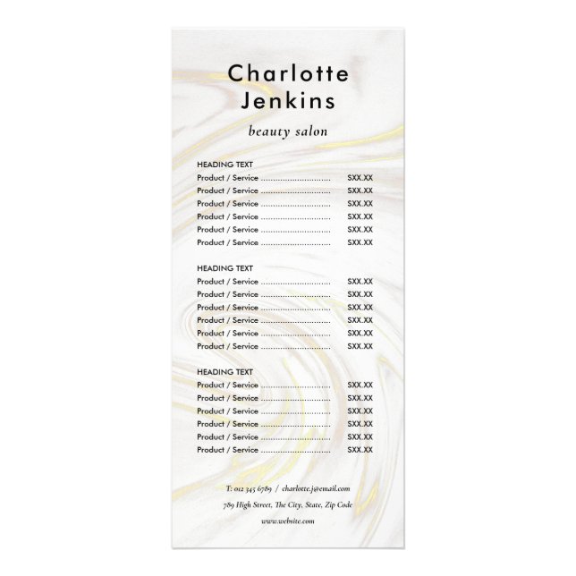 Elegantes Minimalistisches Marble Salon Service Me Werbekarte (Vorne)