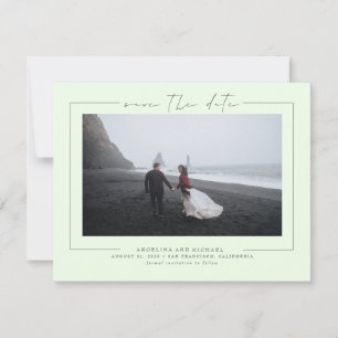 Elegantes Minimalistisches Mint Green Save the Dat Date
