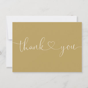 Elegantes Minimalistisches, modernes Goldenes Herz Dankeskarte