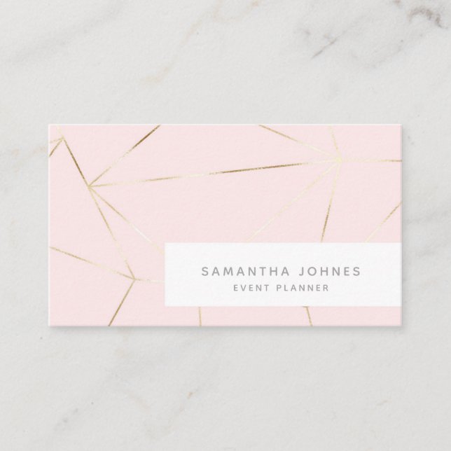 Elegantes, Minimalistisches, modernes Rosa Gold Visitenkarte (Vorderseite)