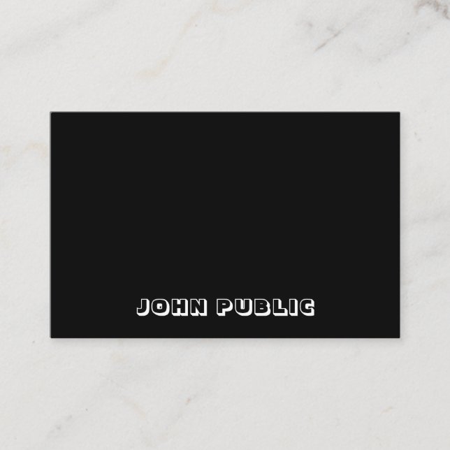 Elegantes Minimalistisches, modernes Schwarz-Weiß- Visitenkarte (Vorderseite)