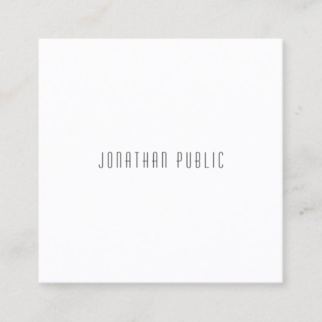 Elegantes Minimalistisches modernes Template Beruf Quadratische Visitenkarte (Vorderseite)