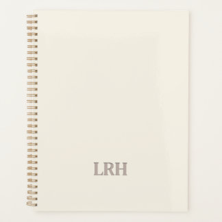 Elegantes Minimalistisches Monogram Ivory Spiral N Planer