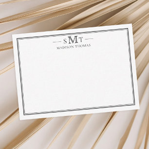 Elegantes Minimalistisches Monogramm mit drei Buch Mitteilungskarte