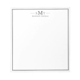 Elegantes Minimalistisches Monogramm mit drei Buch Notizblock