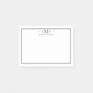 Elegantes Minimalistisches Monogramm mit drei Buch Post-it Klebezettel