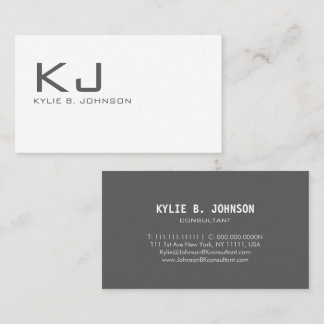 Elegantes Minimalistisches Monogramm Personalisier Visitenkarte