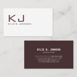 Elegantes Minimalistisches Monogramm Personalisier Visitenkarte