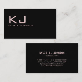 Elegantes Minimalistisches Monogramm Personalisier Visitenkarte