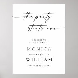 Elegantes Minimalistisches Party beginnt jetzt Hoc Poster