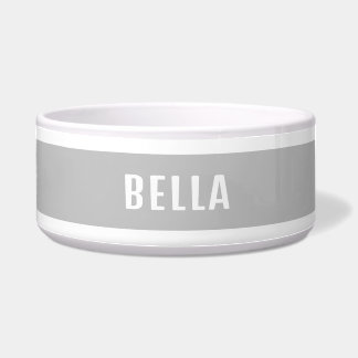 Elegantes Minimalistisches Personalisiertes Graues Napf