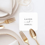 Elegantes Minimalistisches Personalisiertes Hochze Rechteckiger Pappuntersetzer<br><div class="desc">Das Minimalistische Design der Hochzeitsempfang-Untersetzer vereint klassische Blockschrift mit elegantem und modernem Drehbuch und romantischen Schnörkeln. Der benutzerdefinierte Text in Monogramm kann mit den Braut- und Bräutigam-Vornamen personalisiert werden.</div>