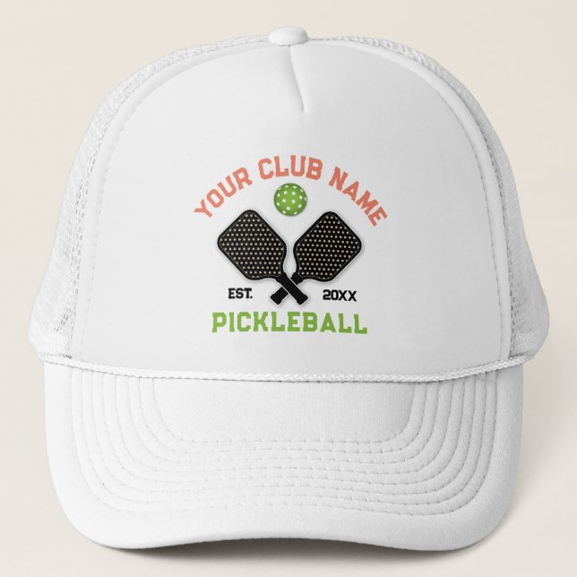 Elegantes Minimalistisches Pickleball Monogramm-De Truckerkappe (Vorderseite)