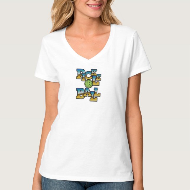 Elegantes Minimalistisches Pickleball-Textdesign T-Shirt (Vorderseite)