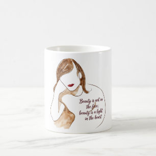 Elegantes minimalistisches Porträt mit Zitat Kaffeetasse