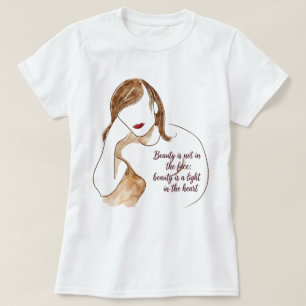 Elegantes minimalistisches Porträt mit Zitat T-Shirt