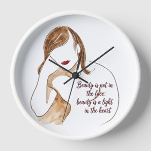 Elegantes minimalistisches Porträt mit Zitat Uhr