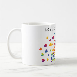 Elegantes Minimalistisches Rainbow Heart Design C Kaffeetasse