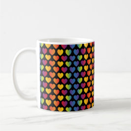 Elegantes Minimalistisches Rainbow Heart Design Kaffeetasse