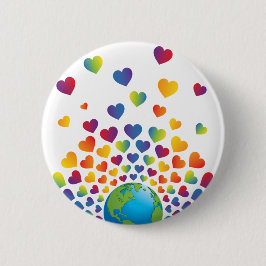 Elegantes Minimalistisches Rainbow Herzdesign Button