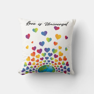 Elegantes Minimalistisches Rainbow Herzdesign Kissen