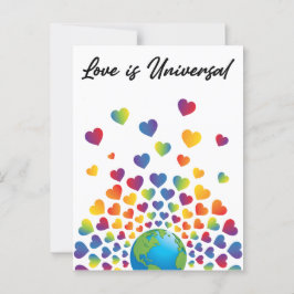 Elegantes Minimalistisches Rainbow Herzdesign Postkarte