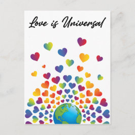 Elegantes Minimalistisches Rainbow Herzdesign Postkarte